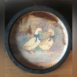 Vintage Metal Tray with Geese